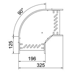 OBO Bettermann Bogen 90 Grad RB 90 620 FS, 60x200mm, Stahl, Zink... OBO-6036564 4012197343163 (Abb. 1)