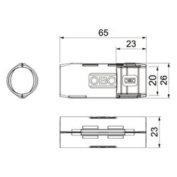 OBO Bettermann Quick-Pipe-Verbindungsmuffe 3000 MMS M20, M20, Polypropylen, Grau... OBO-2154083 4012196870080 (Abb. 1)