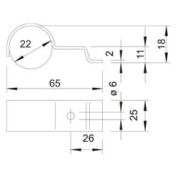 OBO Bettermann Befestigungsschelle 1594 22 G einlappig schwere Ausführung, 22mm, Stahl, Gr... OBO-1310925 4012195106159 (Abb. 1)