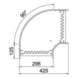 OBO Bettermann Bogen 90 Grad RB 90 630 FS, 60x300mm, Stahl, Zink... OBO-6036566 4012197343194 (Abb. 1)