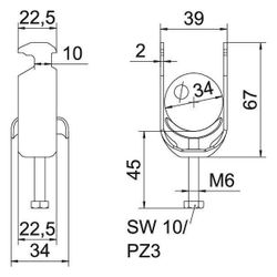 OBO Bettermann Bügelschelle 2056 BS-H1-M-34, 28-34mm, Stahl, feuerverzinkt... OBO-1186029 4012196848645 (Abb. 1)
