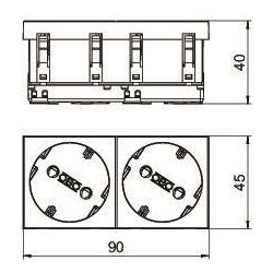 OBO Bettermann Schutzkontakt-Steckdose STD-D3S SRO2 33 Grad, 2-fach, 16A 250V, Kunststoff,... OBO-6120109 4012197256005 (Abb. 1)