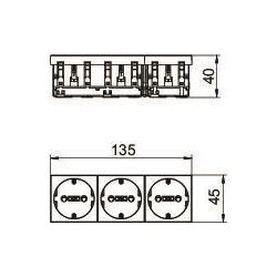 OBO Bettermann Schutzkontaktsteckdose Modul 45 STD-D0 RW3, 16A 250V, Kunststoff, Weiß... OBO-6120042 4012196047260 (Abb. 1)