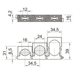 OBO Bettermann Reihen-Druck-Schelle 2037, 16-24mm, Polyamid, Grau, 2250241... OBO-2250241 4012195221470 (Abb. 1)