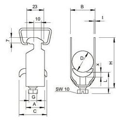 OBO Bettermann Bügelschelle 2056 M 58, 52-58mm, Stahl, feuerverzinkt... OBO-1156098 4012195063193 (Abb. 1)