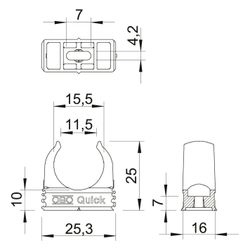 OBO Bettermann Quick-Schelle 2955 M16, M16, Polypropylen, Tiefschwarz, 2149559... OBO-2149559 4012195616276 (Abb. 1)