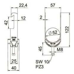 OBO Bettermann Bügelschelle 2056 BS-W1-K-52, 46-52mm, Stahl, feuerverzinkt... OBO-1187744 4012196854455 (Abb. 1)