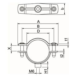 OBO Bettermann Abstandschelle ASG 732 36 G, 30-36mm, Gewindeanschluss M6, Stahl... OBO-1362432 4012196599684 (Abb. 1)