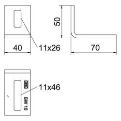 OBO Bettermann Befestigungswinkel BW 10 FT, 70x40x50mm, Stahl, feuerverzinkt... OBO-6019480 4012197352202 (Abb. 1)