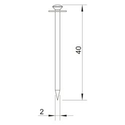 OBO Bettermann Impu-Stahlnagel 500 40, 40mm Länge 2mm Durchmesser, Stahl, Blau angelassen... OBO-3360407 4012195293354 (Abb. 1)