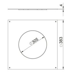 OBO Bettermann Montagedeckel DUG 350-3 R9, 383x383x4mm, Stahl, FS... OBO-7400549 4012195431565 (Abb. 1)