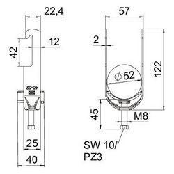 OBO Bettermann Bügelschelle 2056 BS-W1-K-52, 46-52mm, Stahl, feuerverzinkt... OBO-1187744 4012196854455 (Abb. 1)