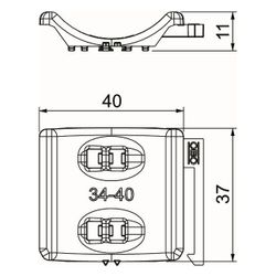 OBO Bettermann Universal-Gegenwanne 2058UW 40 LGR, 34-40mm, Polypropylen, Lichtgrau, 11980... OBO-1198040 4012196636198 (Abb. 1)
