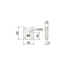 OBO Bettermann Wandbefestiger K12 1818 A2, 50x59mm, rostfreier Stahl, Edelstahl... OBO-6016421 4012196013036 (Abb. 1)