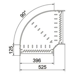 OBO Bettermann Bogen 90 Grad RB 90 640 FS, 60x400mm, Stahl, Zink... OBO-6036568 4012197343224 (Abb. 1)
