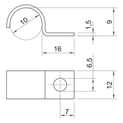 OBO Bettermann Befestigungsschelle 1015 10 G einlappig, 10mm, Stahl, galvanisch verzinkt... OBO-1009079 4012195007753 (Abb. 1)