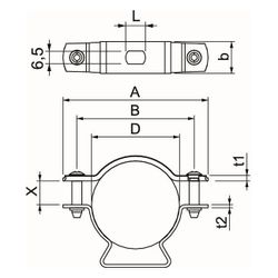 OBO Bettermann Abstandschelle ASL 733 44, 36-44mm, Aluminium... OBO-1362830 4012196600212 (Abb. 1)