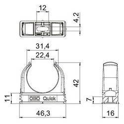 OBO Bettermann Quick-Schelle M32, 32mm, Kunststoff, Lichtgrau... OBO-2149022 4012195584056 (Abb. 1)