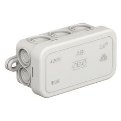 OBO Bettermann Kabelabzweigkasten A 6, 80x43x36,2mm, Kunststoff, Lichtgrau... OBO-2000001 4012195917069 (Abb. 1)