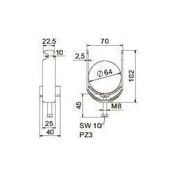 OBO Bettermann Bügelschelle 2056 BS-H1-K-64 FT, 58-64mm, Stahl, feuerverzinkt... OBO-1186262 4012196847303 (Abb. 1)