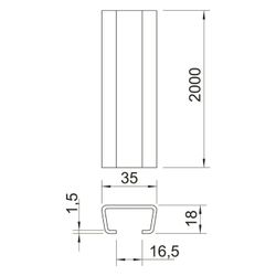OBO Bettermann Profilschiene AML3518UP2000FT C-Profil, 2000x35x18mm, 1,5mm Materialstärke,... OBO-1118129 4012195047056 (Abb. 1)