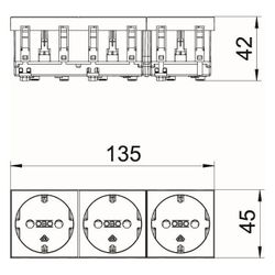 OBO Bettermann Schutzkontaktsteckdose Modul 45 STD-D0 RW3, 16A 250V, Kunststoff, Weiß... OBO-6120042 4012196047260 (Abb. 1)
