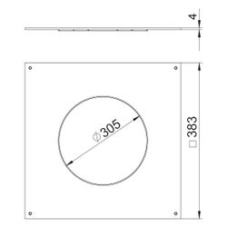 OBO Bettermann Montagedeckel DUG 350-3 R9, 383x383x4mm, Stahl, FS... OBO-7400549 4012195431565 (Abb. 1)