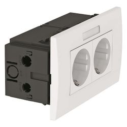 OBO Bettermann Steckdoseneinheit D0RW2B, 84x140x60mm, Kunststoff, Weiß... OBO-6119427 4012195889298 (Abb. 1)
