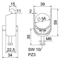 OBO Bettermann Bügelschelle 2056, 28-34mm, Stahl/Kunststoff, feuerverzinkt... OBO-1187226 4012196852826 (Abb. 1)