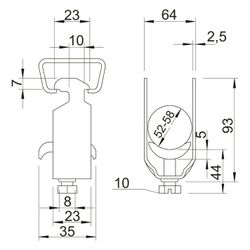 OBO Bettermann Bügelschelle 2056 M 58, 52-58mm, Stahl, feuerverzinkt... OBO-1156098 4012195063193 (Abb. 1)