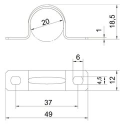 OBO Bettermann Befestigungsschelle 605 20 G, 20mm, Stahl, Galvanisch verzinkt... OBO-1018205 4012195017059 (Abb. 1)