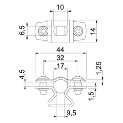 OBO Bettermann Abstandschelle ASL 733 17, 14-17mm, Aluminium... OBO-1362812 4012196600168 (Abb. 1)
