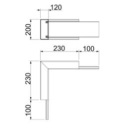 OBO Bettermann Inneneck PYROLINE Rapid PLM IC 1220, 90 Grad, 230mm Außenbreite, Stahl, ban... OBO-7218058 4012197332112 (Abb. 1)