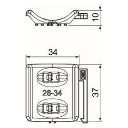 OBO Bettermann Universal-Gegenwanne 2058UW 34 LGR, 28-34mm, Polypropylen, Lichtgrau... OBO-1198034 4012196636181 (Abb. 1)