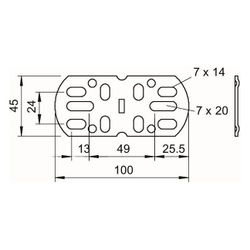 OBO Bettermann Längs- und Winkelverbinder VF AZK, 45x100mm, Stahl, tauchfeuerverzinkt... OBO-6066550 4012196064991 (Abb. 1)