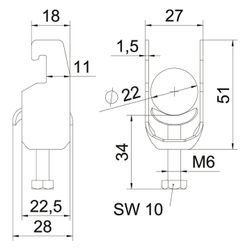 OBO Bettermann Bügelschelle 2056, 16-22mm, Stahl, feuerverzinkt, 1186516... OBO-1186516 4012196849871 (Abb. 1)