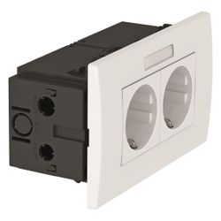 OBO Bettermann Steckdoseneinheit D0RW2B, 84x140x60mm, Kunststoff, Weiß... OBO-6119427 4012195889298 (Abb. 1)