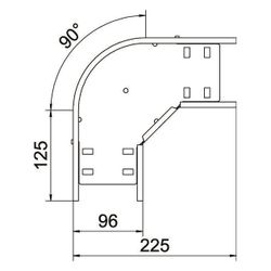 OBO Bettermann Bogen 90 Grad RB 90 610 FS, 60x100mm, Stahl, Zink... OBO-6036560 4012197343101 (Abb. 1)