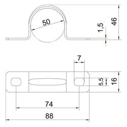 OBO Bettermann Befestigungsschelle 605 50 G, 50mm, Stahl, galvanisch verzinkt... OBO-1018507 4012195568339 (Abb. 1)