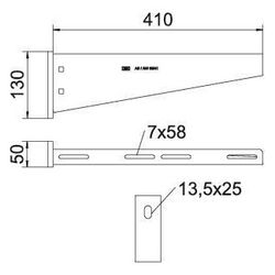 OBO Bettermann Wand- und Stielausleger AW 55 41 FT, 130x410x50mm, Stahl, Zink... OBO-6418597 4012196204854 (Abb. 1)