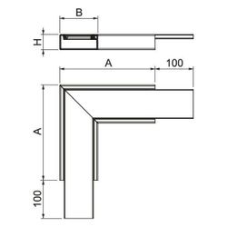 OBO Bettermann Flachwinkel PLM FA 0410 RW, 90 Grad 250mm 40x100mm 4 Seiten, Stahl beschich... OBO-7218064 4012197365509 (Abb. 1)
