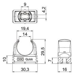 OBO Bettermann Quick-Schelle 2955 M20, 20mm, Polypropylen, Lichtgrau, 2149010... OBO-2149010 4012195583936 (Abb. 1)