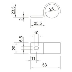 OBO Bettermann Befestigungsschelle 822 25mm einlappig, 25mm, Stahl, feuerverzinkt... OBO-1014501 4012195567011 (Abb. 1)