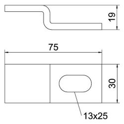 OBO Bettermann Wandbügel WB 30 75 FT, 30x19x75mm, Stahl, Zink, 60196... OBO-6019617 4012196014712 (Abb. 1)