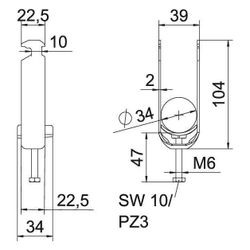 OBO Bettermann Bügelschelle 2056 BS-H2-K-34, 28-34mm, Stahl, feuerverzinkt... OBO-1186230 4012196847129 (Abb. 1)