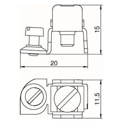 OBO Bettermann Schutzleiteranschlusswinkel 8AWR, 2x1,5-4mm2, Stahl, verzinkt... OBO-6288704 4012195149101 (Abb. 1)