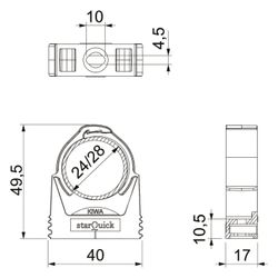 OBO Bettermann Rohrschelle starQuick SQ-25, 24-28mm, Polyamid, Lichtgrau... OBO-2146207 4012195595717 (Abb. 1)