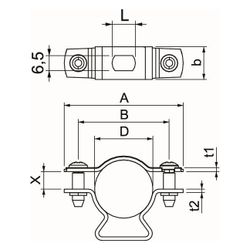 OBO Bettermann Abstandschelle ASL 733 25 G, 20-25mm, Stahl, Galvanisch verzinkt... OBO-1362768 4012196600076 (Abb. 1)