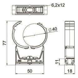 OBO Bettermann Rohrschelle proQuick PQ-40, 39,3-44,5mm, Polyamid, Grau... OBO-2147320 4012197395988 (Abb. 1)