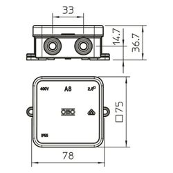 OBO Bettermann Kabelabzweigkasten A 8 HF, 75x75x36,7mm, Kunststoff, Reinweiß, 2000075... OBO-2000075 4012195313090 (Abb. 1)